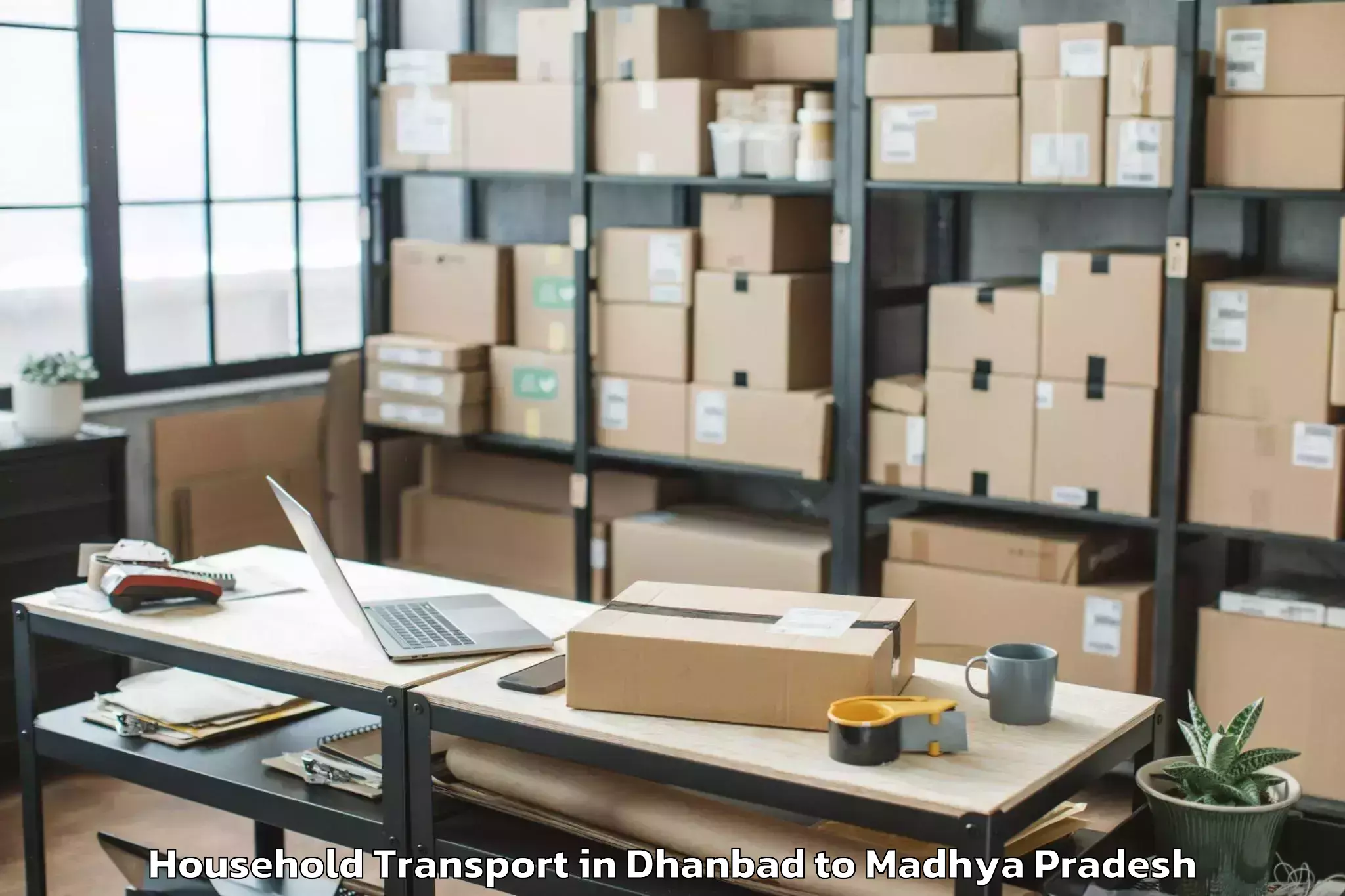 Get Dhanbad to Harpalpur Household Transport